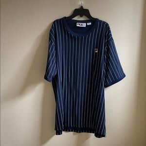 Fila Men's Blue Pinstripe Tee
